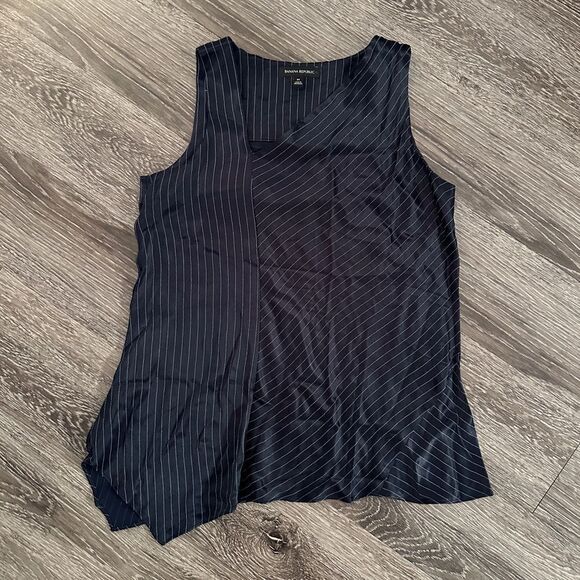 Banana Republic Asymmetric Neck and Hem Sleeveless Blouse - Picture 1 of 8
